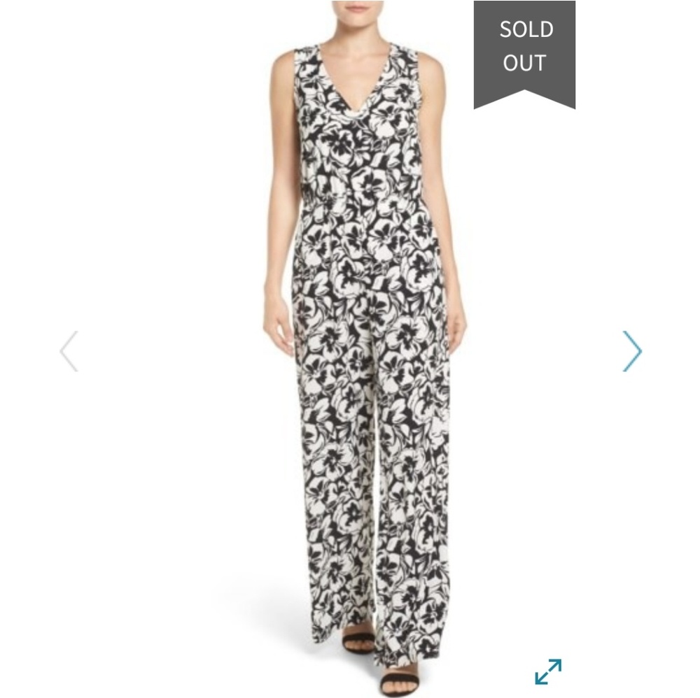 Halogen wide leg floral jumpsuit, Size M